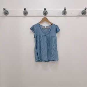 Women’s small chambray peasant shirt